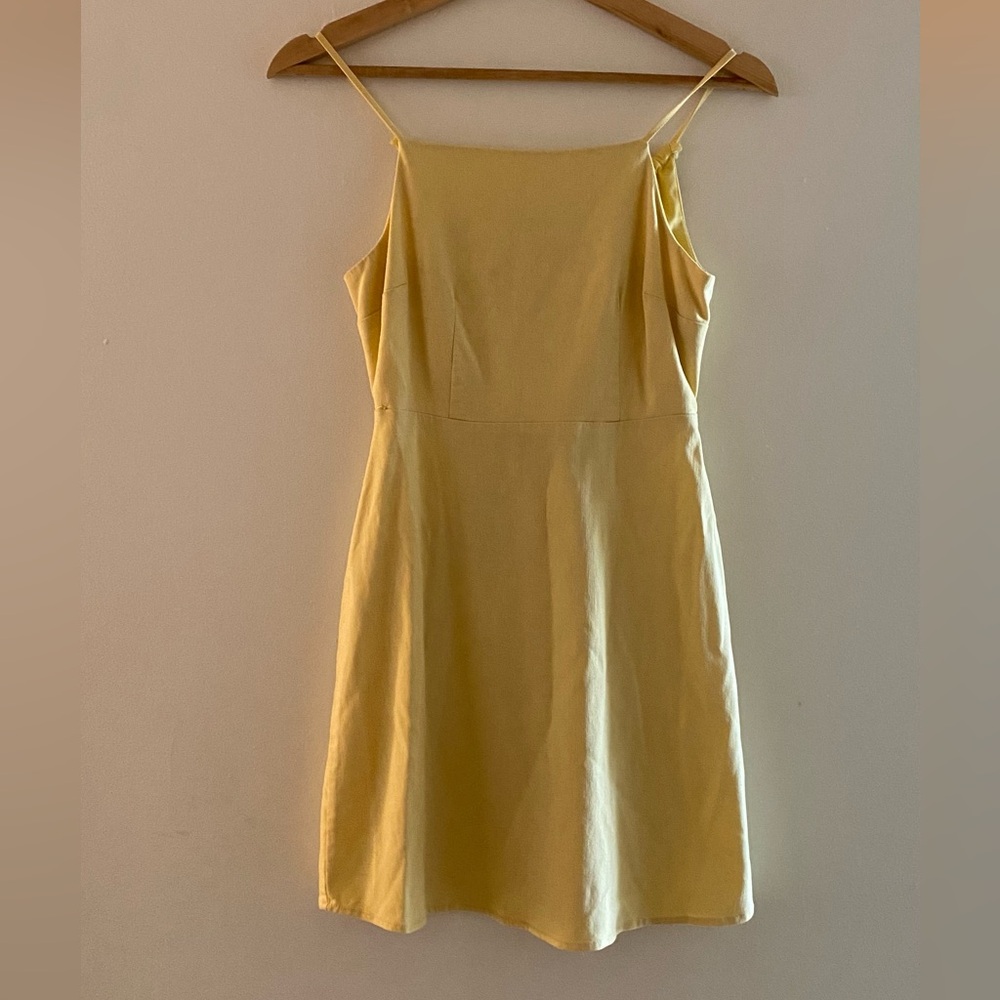 Forever 21 Light Yellow Ruched Dress - Picture 6 of 6